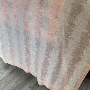 Pink and White Sheer Curtain (set of 2)